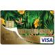 Autocollant Feuille tropicale numéro 56 carte bleue carte bancaire CB adhésif sticker logo 56