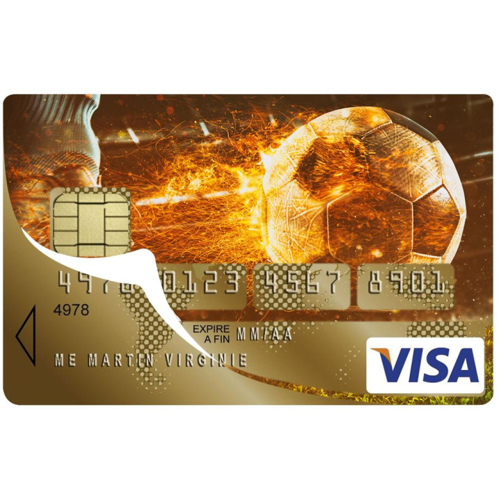 Autocollant Football numéro 59 carte bleue carte bancaire CB adhésif sticker logo 59