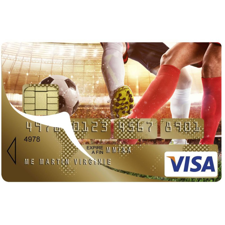 Autocollant FootBall2 numéro 60 carte bleue carte bancaire CB adhésif sticker logo 60