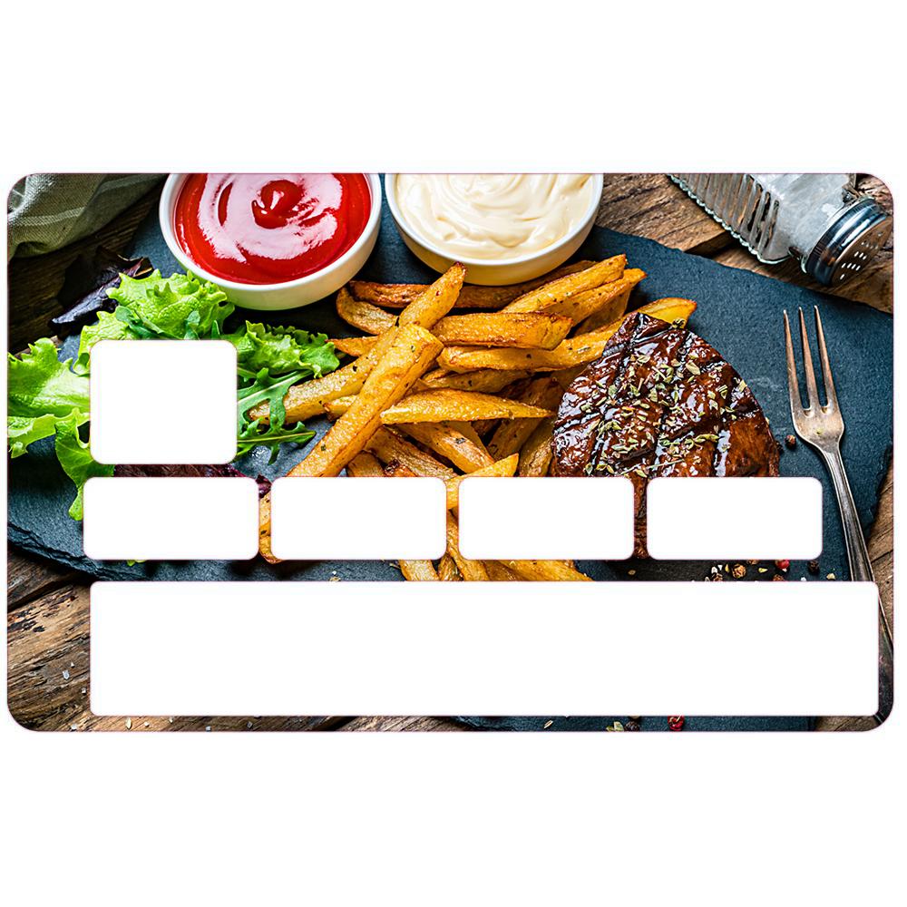 Autocollant Frites numéro 63 carte bleue carte bancaire CB adhésif sticker logo 63