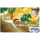 Autocollant Fruit numéro 64 carte bleue carte bancaire CB adhésif sticker logo 64