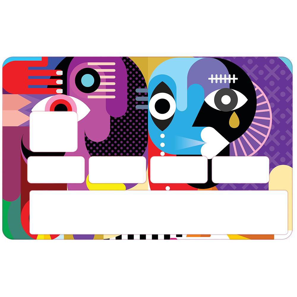 Autocollant Graffiti numéro 66 carte bleue carte bancaire CB adhésif sticker logo 66