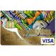 Autocollant Graffiti3 numéro 68 carte bleue carte bancaire CB adhésif sticker logo 68