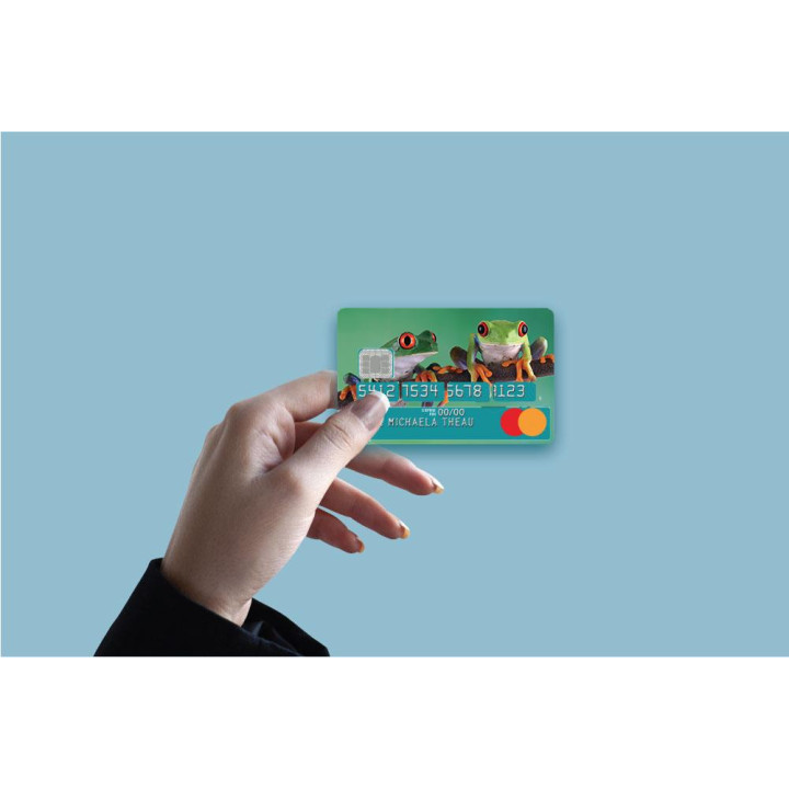 Autocollant Grenouille numéro 70 carte bleue carte bancaire CB adhésif sticker logo 70