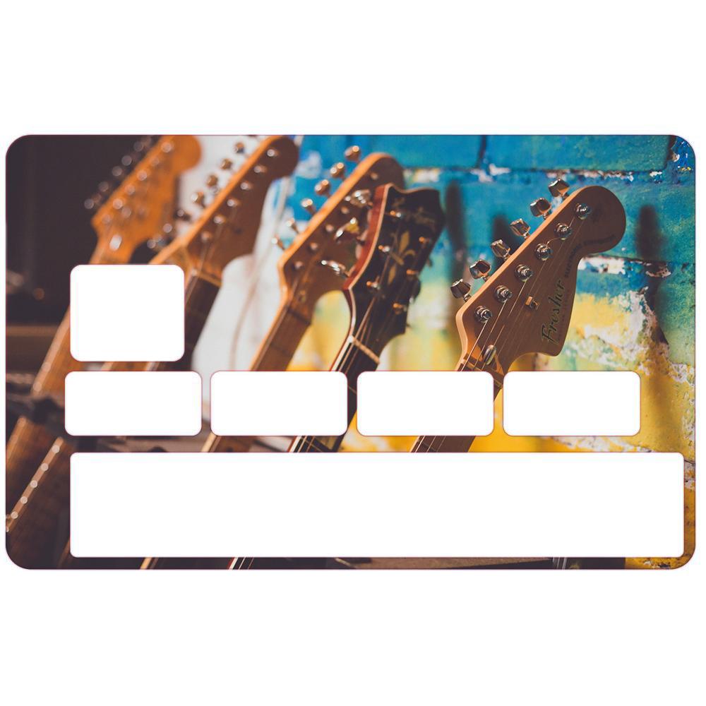 Autocollant Guitares numéro 71 carte bleue carte bancaire CB adhésif sticker logo 71