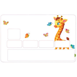 Autocollant Girafe numéro 73 carte bleue carte bancaire CB adhésif sticker logo 73