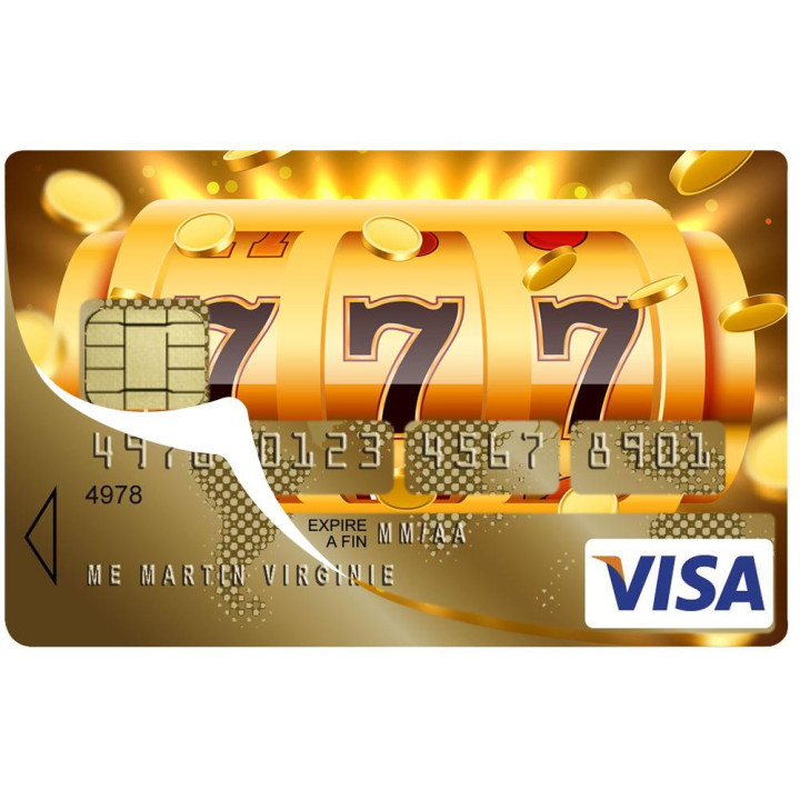 Autocollant Jackpot numéro 81 carte bleue carte bancaire CB adhésif sticker logo 81