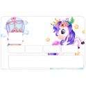 Autocollant Licorne numéro 99 carte bleue carte bancaire CB adhésif sticker logo 99