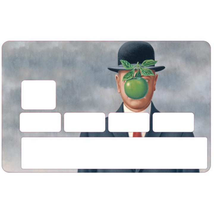 Autocollant Magritte numéro 104 carte bleue carte bancaire CB adhésif sticker logo 104