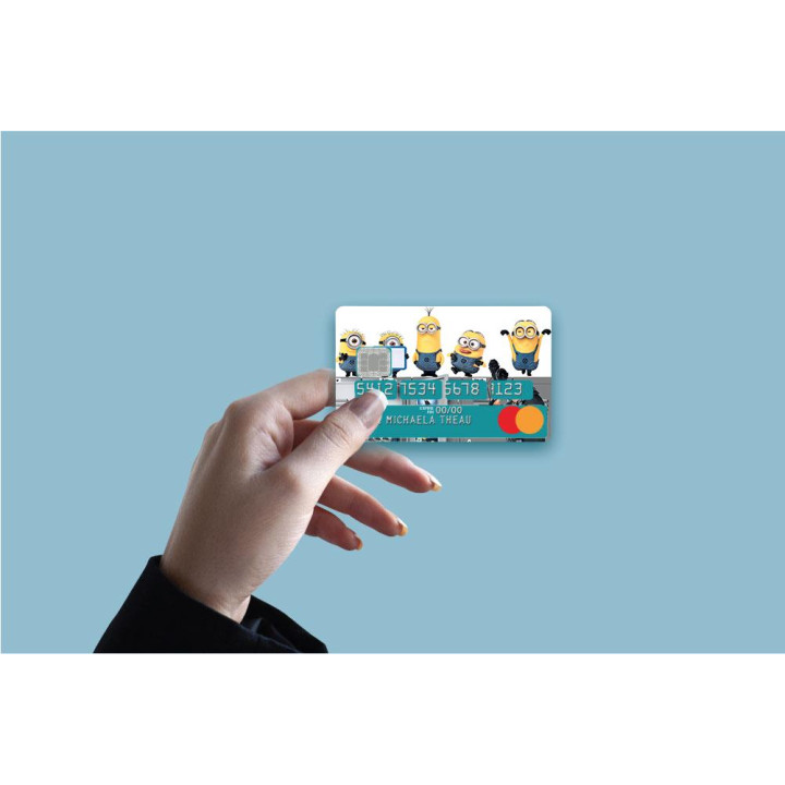 Autocollant Minions2 numéro 109 carte bleue carte bancaire CB adhésif sticker logo 109