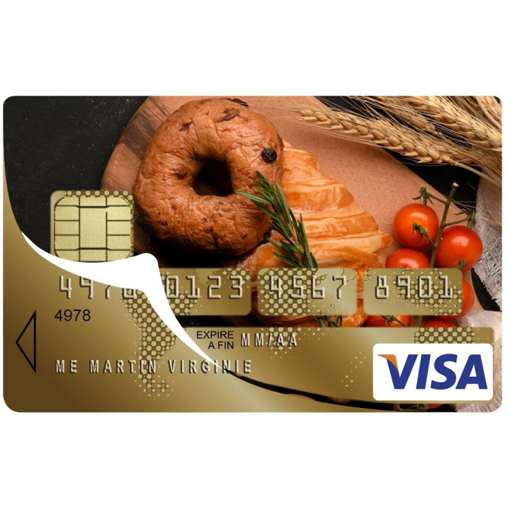 Autocollant Pain numéro 120 carte bleue carte bancaire CB adhésif sticker logo 120