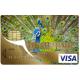 Autocollant Paon numéro 121 carte bleue carte bancaire CB adhésif sticker logo 121