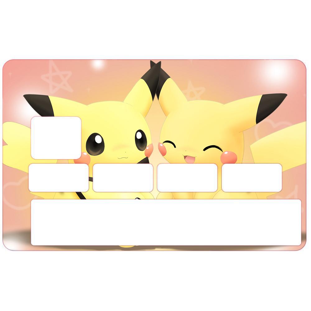 Autocollant Pikachu numéro 123 carte bleue carte bancaire CB adhésif sticker logo 123