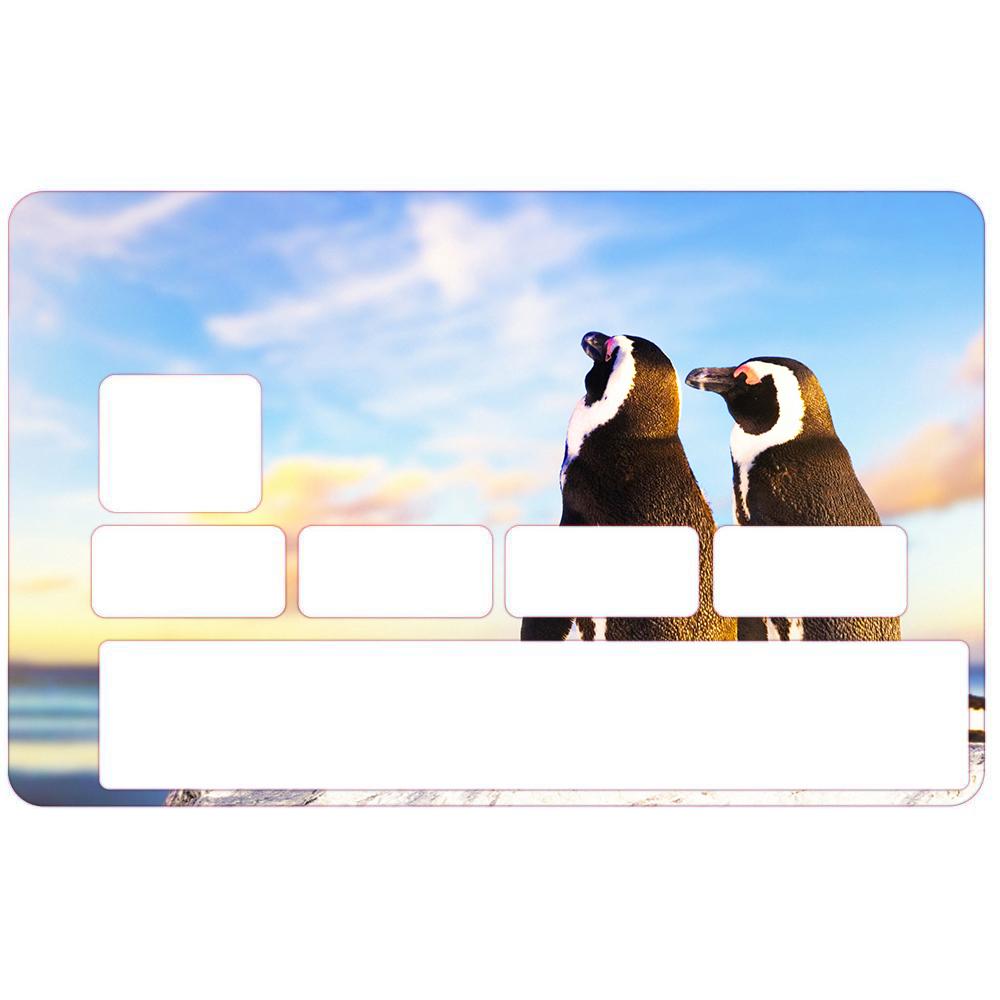 Autocollant Pingouins numéro 126 carte bleue carte bancaire CB adhésif sticker logo 126