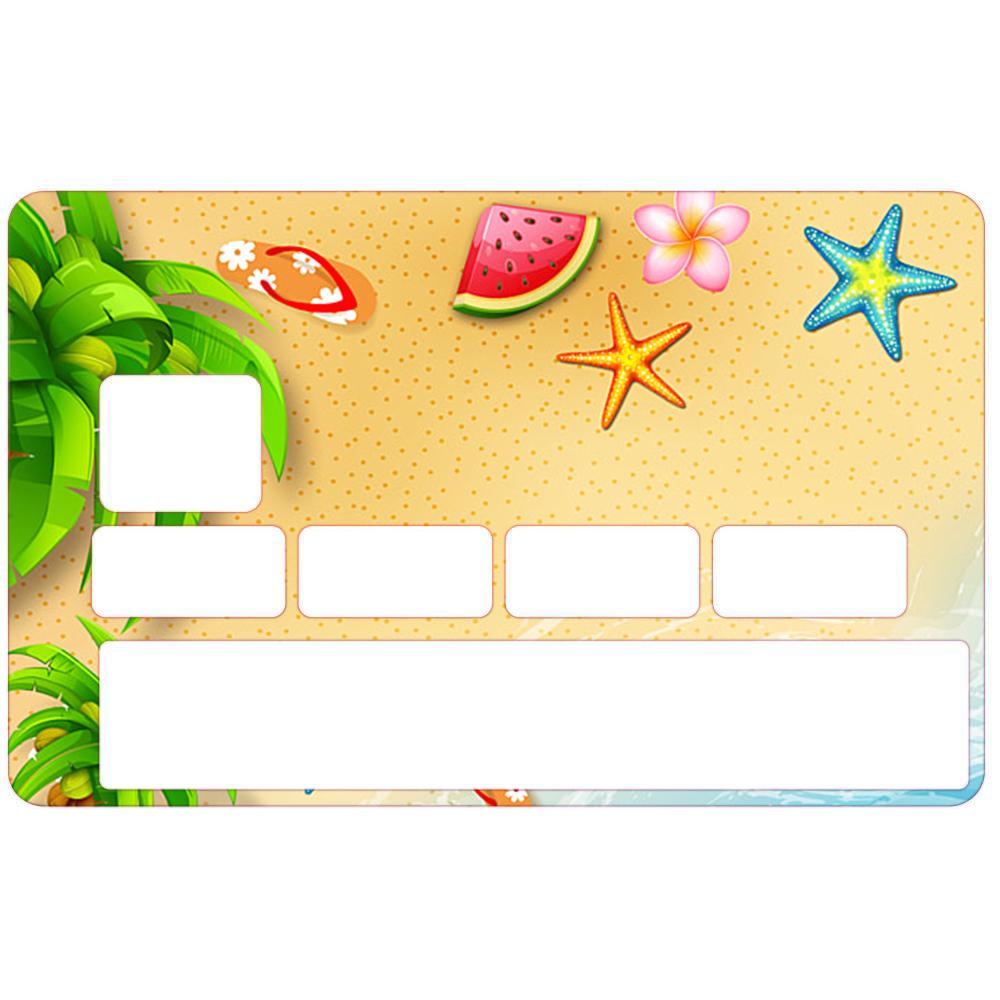 Autocollant Plage numéro 130 carte bleue carte bancaire CB adhésif sticker logo 130