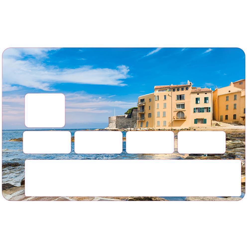 Autocollant Saint Tropez numéro 136 carte bleue carte bancaire CB adhésif sticker logo 136