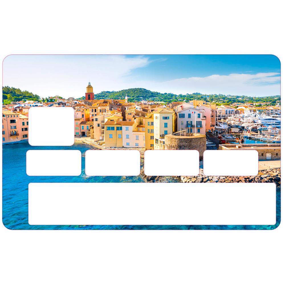 Autocollant Saint Tropez2 numéro 137 carte bleue carte bancaire CB adhésif sticker logo 137
