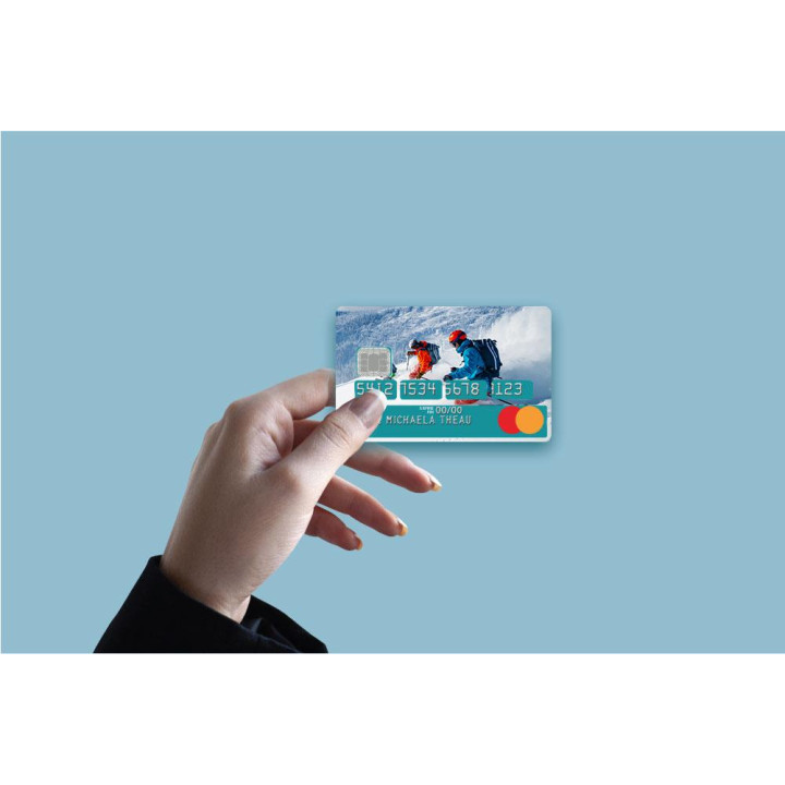 Autocollant Ski numéro 139 carte bleue carte bancaire CB adhésif sticker logo 139