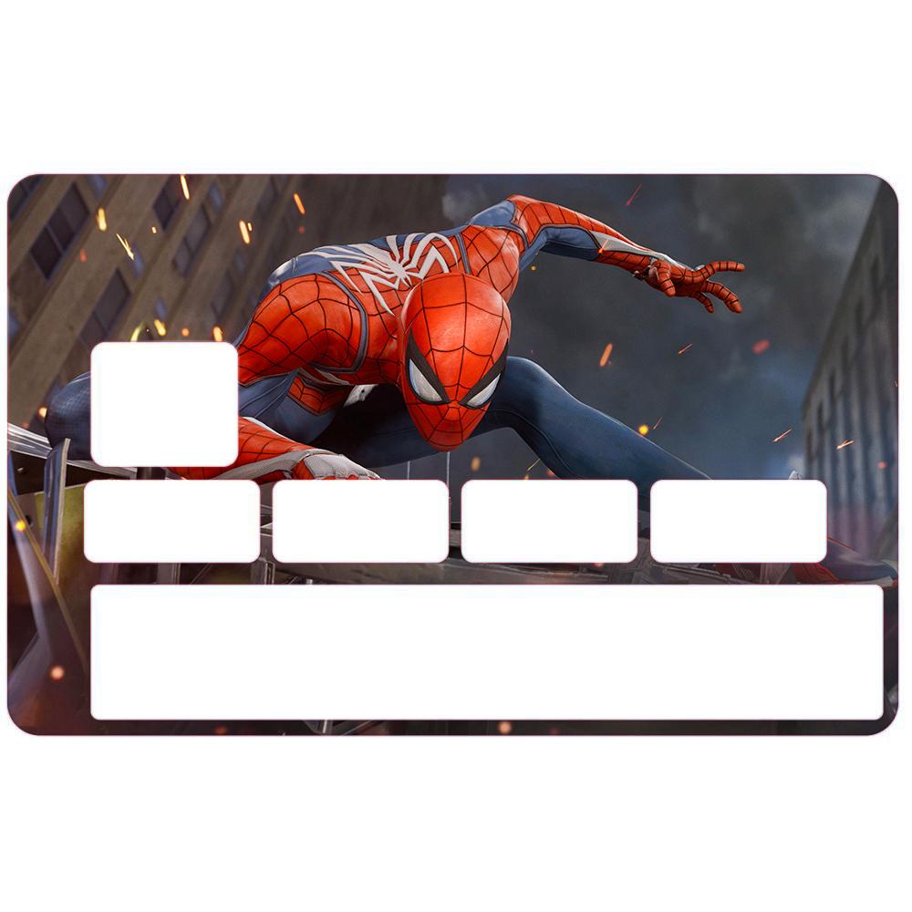 Autocollant Spider man2 numéro 141 carte bleue carte bancaire CB adhésif sticker logo 141