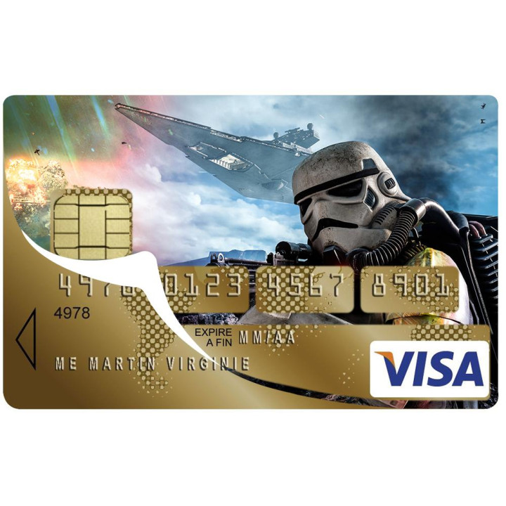 Autocollant Stormtroopers numéro 144 carte bleue carte bancaire CB adhésif sticker logo 144