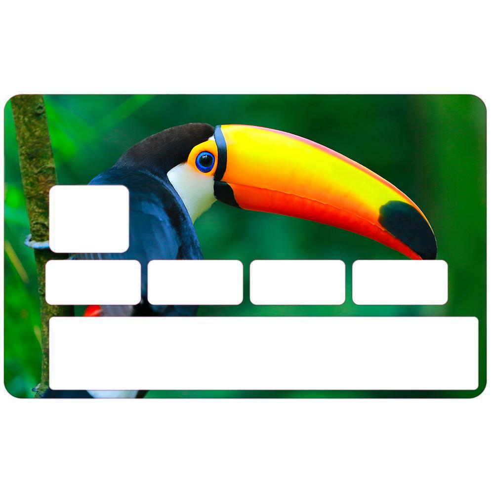 Autocollant Toucan numéro 151 carte bleue carte bancaire CB adhésif sticker logo 151