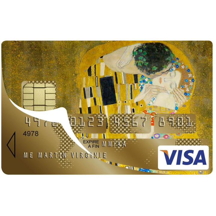 Autocollant The Kiss of Klimt numéro 159 carte bleue carte bancaire CB adhésif sticker logo 159