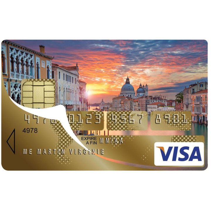 Autocollant Venice numéro 162 carte bleue carte bancaire CB adhésif sticker logo 162