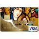 Autocollant Vitrail numéro 163 carte bleue carte bancaire CB adhésif sticker logo 163
