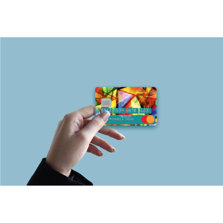Autocollant Vitrail3 numéro 165 carte bleue carte bancaire CB adhésif sticker logo 165