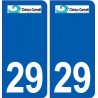 29 de Clohars-Carnoët logotipo de la etiqueta engomada de la placa de pegatinas de la ciudad
