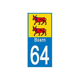 64 Bearn autocollant plaque