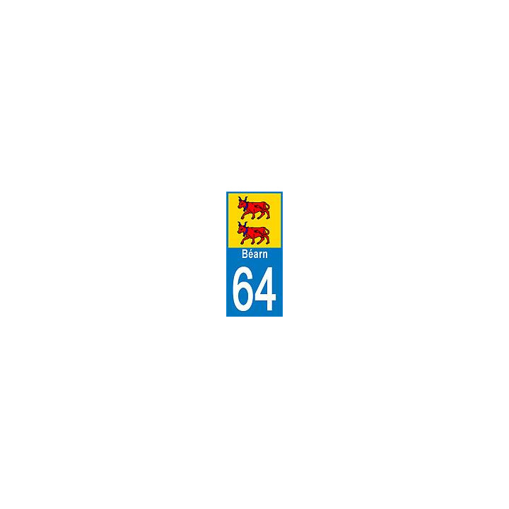 64 Bearn autocollant plaque