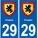 29 Crozon blason autocollant plaque stickers ville