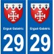 29 Ergué-Gabéric blason autocollant plaque stickers ville