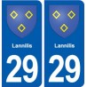 29 Lannilis blason autocollant plaque stickers ville