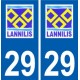 29 Lannilis logo autocollant plaque stickers ville