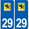 29 Lesneven logo autocollant plaque stickers ville