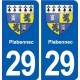 29 Plabennec blason autocollant plaque stickers ville