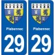 29 Plabennec blason autocollant plaque stickers ville