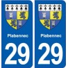 29 Plabennec blason autocollant plaque stickers ville