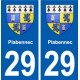 29 Plabennec blason autocollant plaque stickers ville