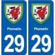 29 Plomelin blason autocollant plaque stickers ville
