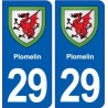 29 Plomelin blason autocollant plaque stickers ville