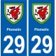 29 Plomelin blason autocollant plaque stickers ville