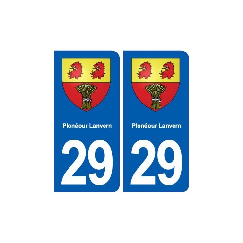 29 Plonéour Lanvern blason autocollant plaque stickers ville