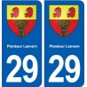 29 Plonéour Lanvern blason autocollant plaque stickers ville