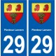 29 Plonéour Lanvern blason autocollant plaque stickers ville