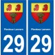 29 Plonéour Lanvern blason autocollant plaque stickers ville