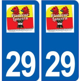 29 Plonéour Lanvern c autocollant plaque stickers ville