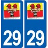 29 Plonéour Lanvern c autocollant plaque stickers ville